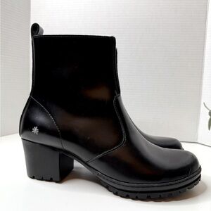 The Art Company Black Leather Heeled Sleek Ankle Boots EU 42 US 11 Whimsigoth